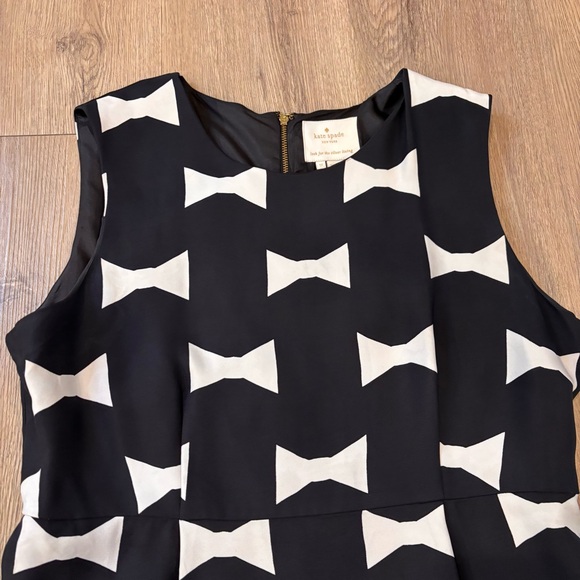 Kate Spade Women’s Cora Bow AOP Midi Shift Dress Viscose Black White Size 12 - Picture 4 of 12